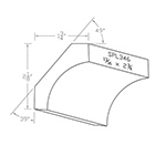 13/16" x 2-3/4" Walnut Custom Crown Moulding - SPL346