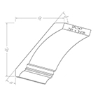 0.720" x 5.230" Finger Jointed Primed Poplar Custom Crown Moulding - SPL347