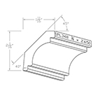 3/4" x 2.650" Finger Jointed Primed Poplar Custom Crown Moulding - SPL348