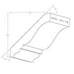 1.100" x 7-7/16" Ash Custom Crown Moulding - SPL354