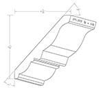 7/8" x 6-1/2" Red Oak Custom Crown Moulding - SPL355