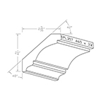 0.665" x 3-1/4" Finger Jointed Primed Poplar Custom Crown Moulding - SPL357