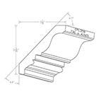 0.730" x 4.525" Cherry Custom Crown Moulding - SPL358