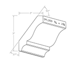 0.690" x 3-5/8" Quarter Sawn White Oak Custom Crown Moulding - SPL359