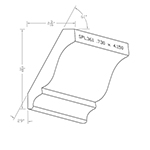 0.730" x 4.150" African Mahogany Custom Crown Moulding - SPL361