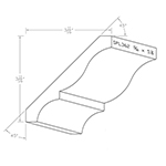 11/16" x 5.230" Cherry Custom Crown Moulding - SPL362