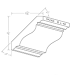 3/4" x 4-1/4" Finger Jointed Primed Poplar Custom Crown Moulding - SPL363