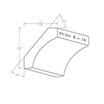 3/4" x 3-1/4" Walnut Custom Crown Moulding - SPL364