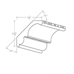 0.710" x 3" Finger Jointed Primed Poplar Custom Crown Moulding - SPL365