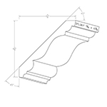 13/16" x 6-9/16" Finger Jointed Primed Poplar Custom Crown Moulding - SPL367