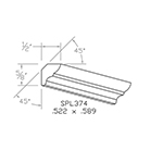 0.522" x 0.589" Red Oak Custom Crown Moulding - SPL374