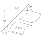 0.185" x 4.300" Natural Alder Custom Crown Moulding - SPL388