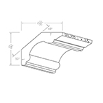 1" x 3-7/16" Finger Jointed Primed Poplar Custom Crown Moulding - SPL395