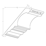 1-1/16" x 7-1/4" Cherry Custom Crown Moulding - SPL397