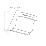 0.780" x 3" Ash Custom Crown Moulding - SPL398