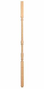 1-1/4" x 34" Red Oak Colonial Square Top Baluster - LJ5067