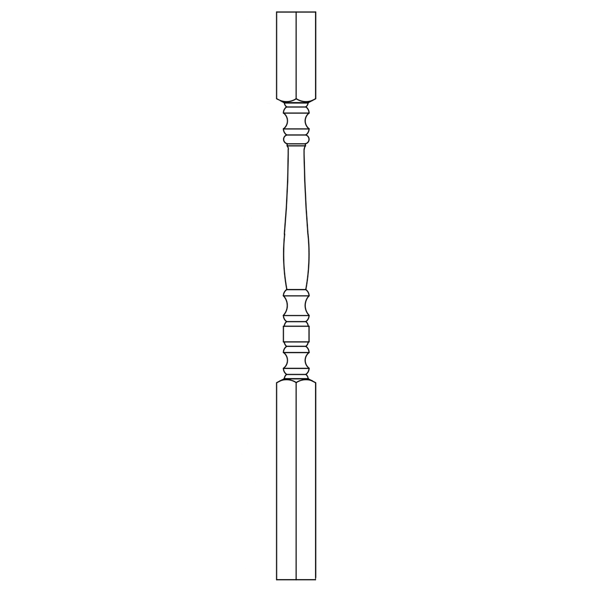 13/4" Primed Square Taper Top Baluster LJS5005