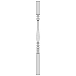 1-1/4" White Oak Hampton Square Top Baluster LJ5004