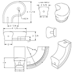 Maple LJ7241-90 L.H. Turnout w/ 90&#176; Upeasing