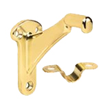 L.J. Smith Bright Brass Wall Rail Bracket