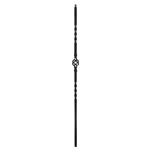 1/2" L.J. Smith Solid Iron Square Baluster, Single Basket, Low Sheen Black LI-1BASK44