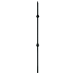 1/2" L.J. Smith Solid Iron Square Baluster, Double Knuckle, Low Sheen Black LI-2KNUC44
