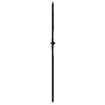9/16" L.J. Smith Hollow Iron Square Baluster, Gothic Single Knuckle With Spoons,  Low Sheen Black LIH-HOL14044
