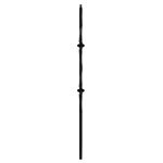 9/16" L.J. Smith Hollow Iron Square Baluster, Gothic Double Knuckle With Spoons,  Low Sheen Black LIH-HOL15044