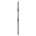 L.J.Smith 1/2" Hollow Iron Square Baluster LIH-HOL2BASK44, Silver Vein