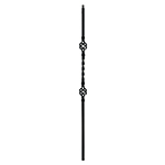 L.J. Smith 1/2" Hollow Iron Square Kneewall Baluster LIH-KW2BASK44, Oil Rubbed Copper