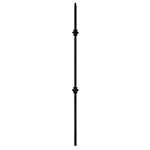 1/2" L.J. Smith Hollow Iron Square Kneewall Baluster, Double Knuckle, Low Sheen Black LIH-KW2KNUC44