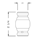 L.J. Smith 1/2" Aluminum Adjustable Knuckle LI-ALAK05, Oil Rubbed Copper