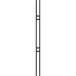 1/2" x 44" L.J. Smith Hollow Iron Baluster in Low Sheen Black