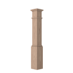 7-1/2" x 53-1/2" Hickory Plain Panel Box Newel - LJ4092