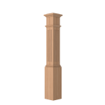 7-1/2" x 53-1/2" Natural Alder Fluted Panel Box Newel - LJ4093