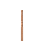 3-1/4" x 43" Red Oak Beaded Short Utility Newel - LJB3910