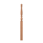 3-1/4" x 50" Red Oak Beaded Long Utility Newel - LJB3914