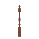 3-1/4" x 48" Cherry Beaded Short Utility Newel - LJB3940