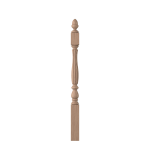 3-1/4" x 48" Hickory Beaded Short Utility Newel - LJB3940