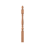 3-1/4" x 48" Red Oak Beaded Short Utility Newel - LJB3940