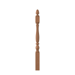 3-1/4" x 48" White Oak Beaded Short Utility Newel - LJB3940