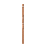 3-1/4" x 58" Red Oak Beaded Second Floor Landing Newel - LJB3945