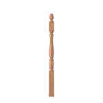 3" x 48" Red Oak Fluted Short Utility Newel - LJF3240