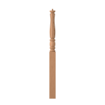 3-1/2" x 50" Natural Alder Fluted Long Utility Newel - LJF3314