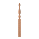 3-1/2" x 50" Red Oak Fluted Long Utility Newel - LJF3314