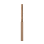 3-1/2" x 50" Poplar Fluted Long Utility Newel - LJF3314