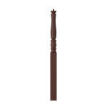 3-1/2" x 50" Walnut Fluted Long Utility Newel - LJF3314