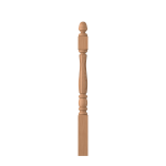 3-1/2" x 48" Natural Alder Fluted Short Utility Newel - LJF3340