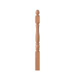 3-1/2" x 48" Red Oak Fluted Short Utility Newel - LJF3340