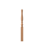 3-1/4" x 43" Natural Alder Fluted Short Utility Newel - LJF3910